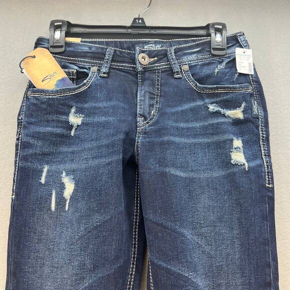 NWT Silver Jeans Co. Suki Capri Women's Jean Capri Size W28 L22.5 Mid Rise - Picture 3 of 16